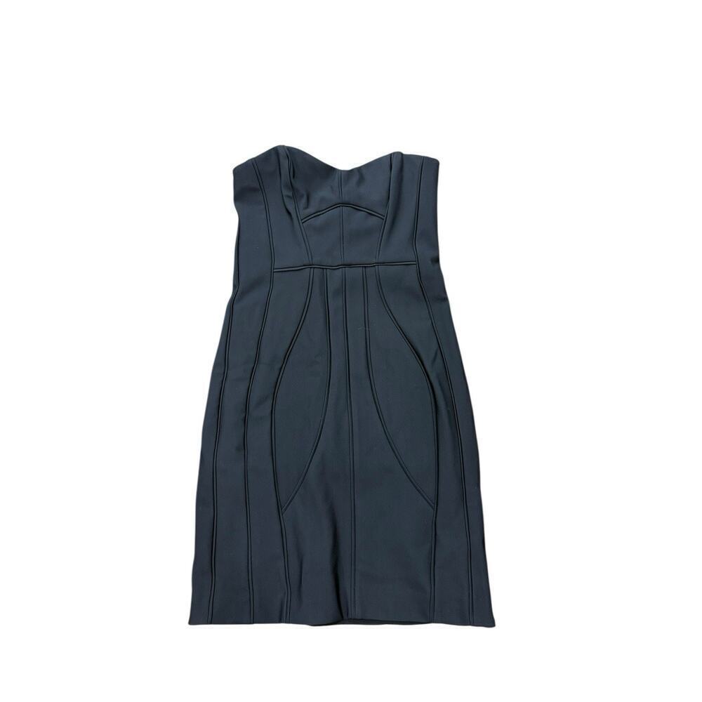 Alexander Wang Black Piped Bustier Mini Dress Strapless Evening Womens 0/2?